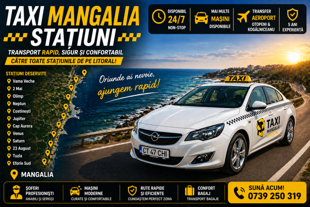 Transport Taxi către toate Stațiunile de pe Litoral
